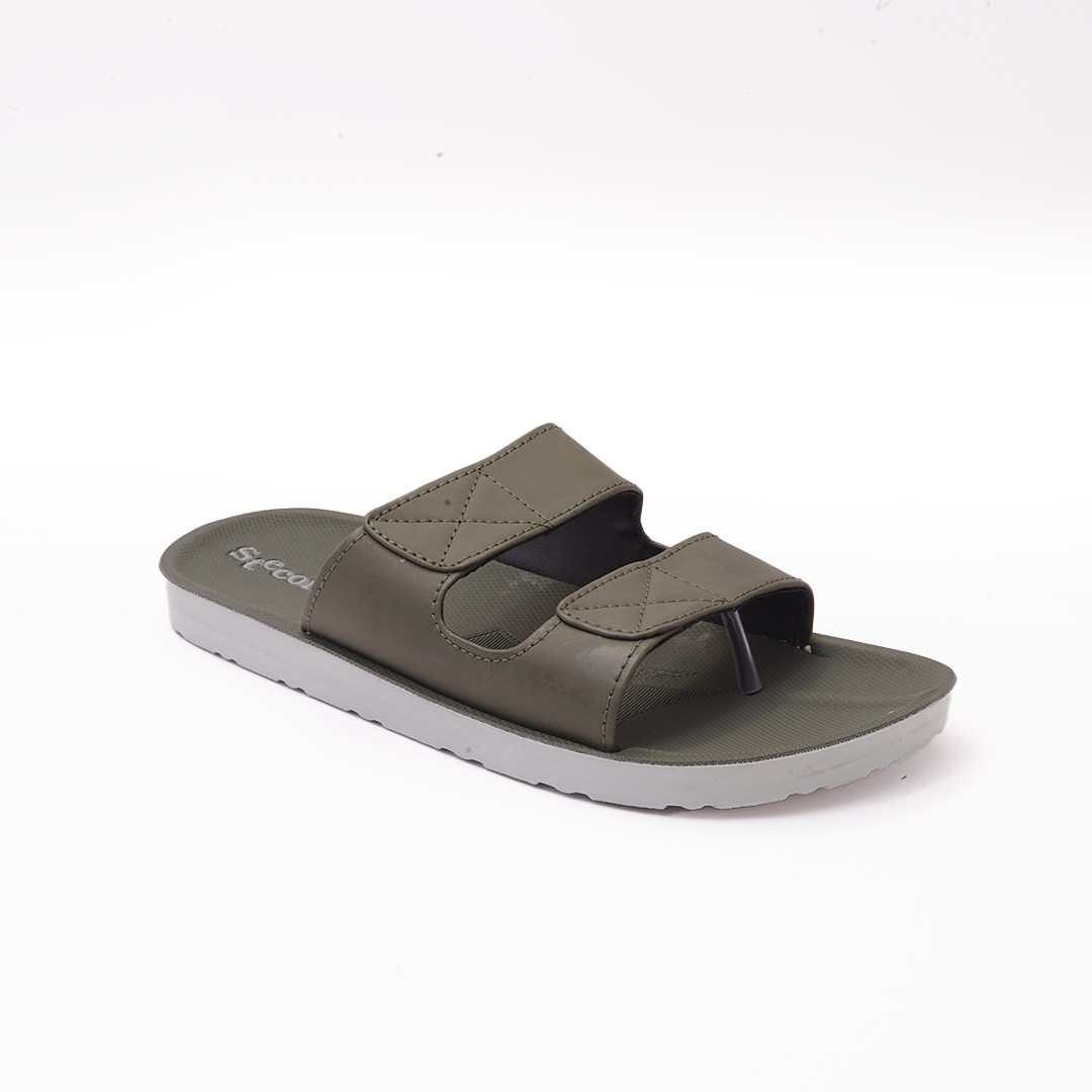 Men's Olive Green Double Strap Slides - 2022