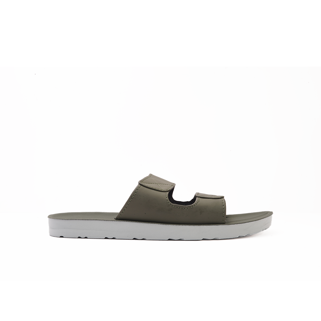 Men's Olive Green Double Strap Slides - 2022