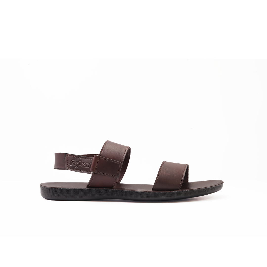 Men's Brown Double Strap Sandals - 4011