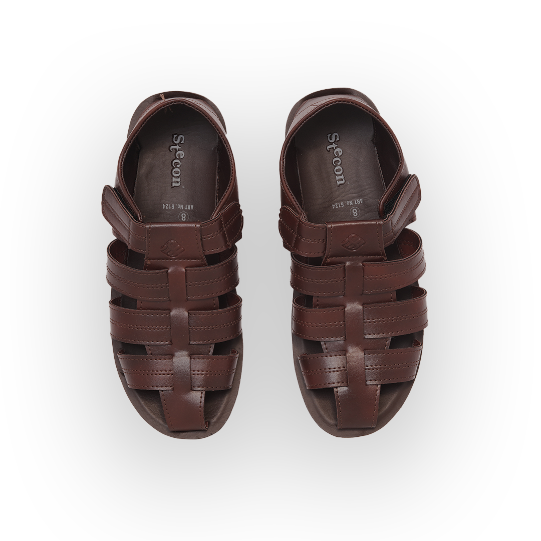 Men's Brown Fisherman Sandals - 6124