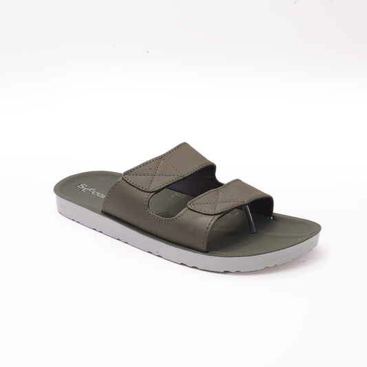 Men's Olive Green Double Strap Slides - 2022
