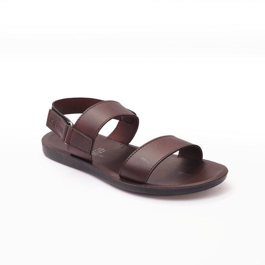 Men's Brown Double Strap Sandals - 4011