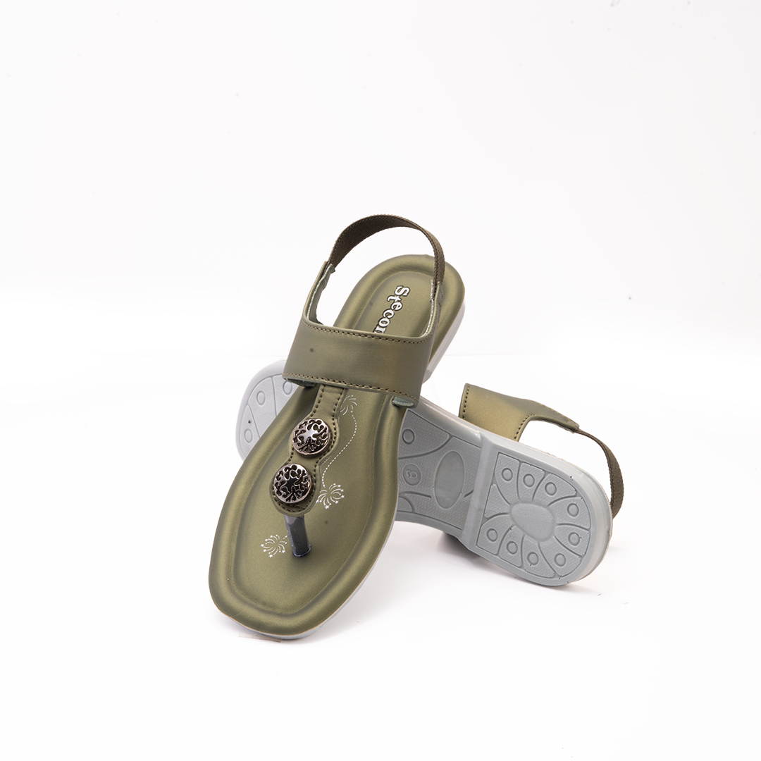 Women's Olive Green Thong Sandals - 8652