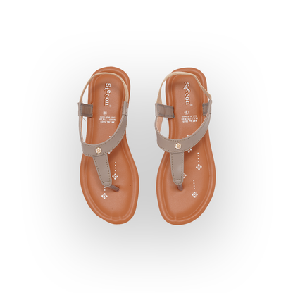 Women's Grey Thong Sandals - 5609